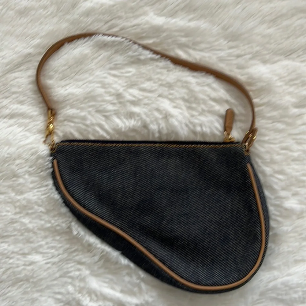 Sold! CHRISTIAN DIOR Denim Saddle Pochette - Picture 1 of 10